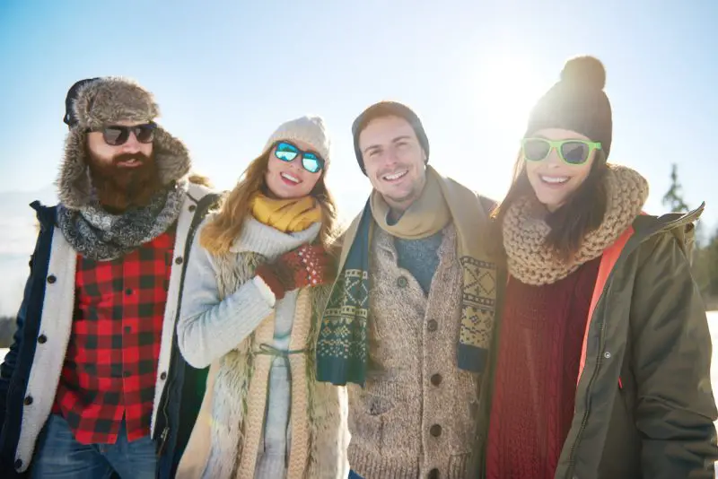 Portrait of group of four friends